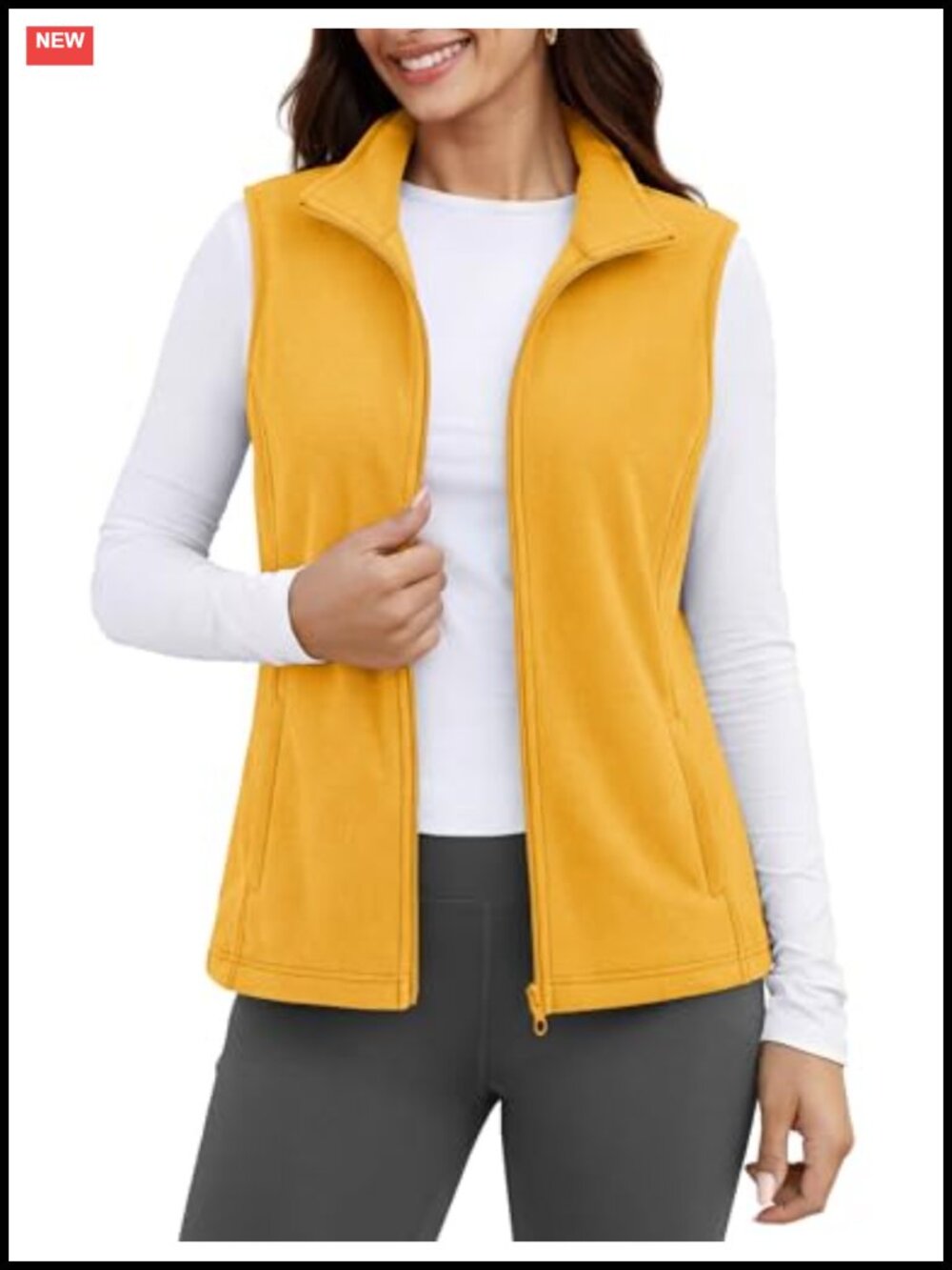 Fleece Vest Women Sleeveless Lightweight Zip Jacket Warm Outerwear